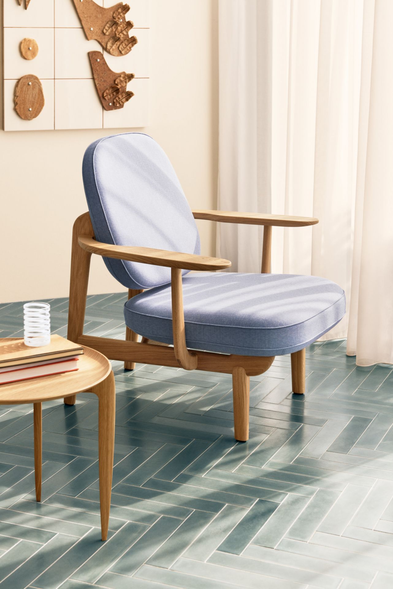 Fred Chaise longue chêne verni Fritz Hansen