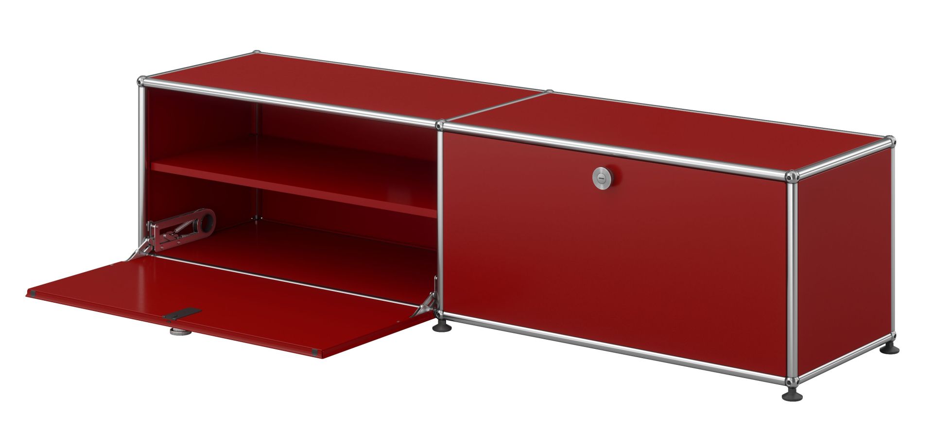 USM Haller Meuble TV/Hi-Fi bas M61 sur roulettes avec 2 portes à charnières LIVRAISON RAPIDE