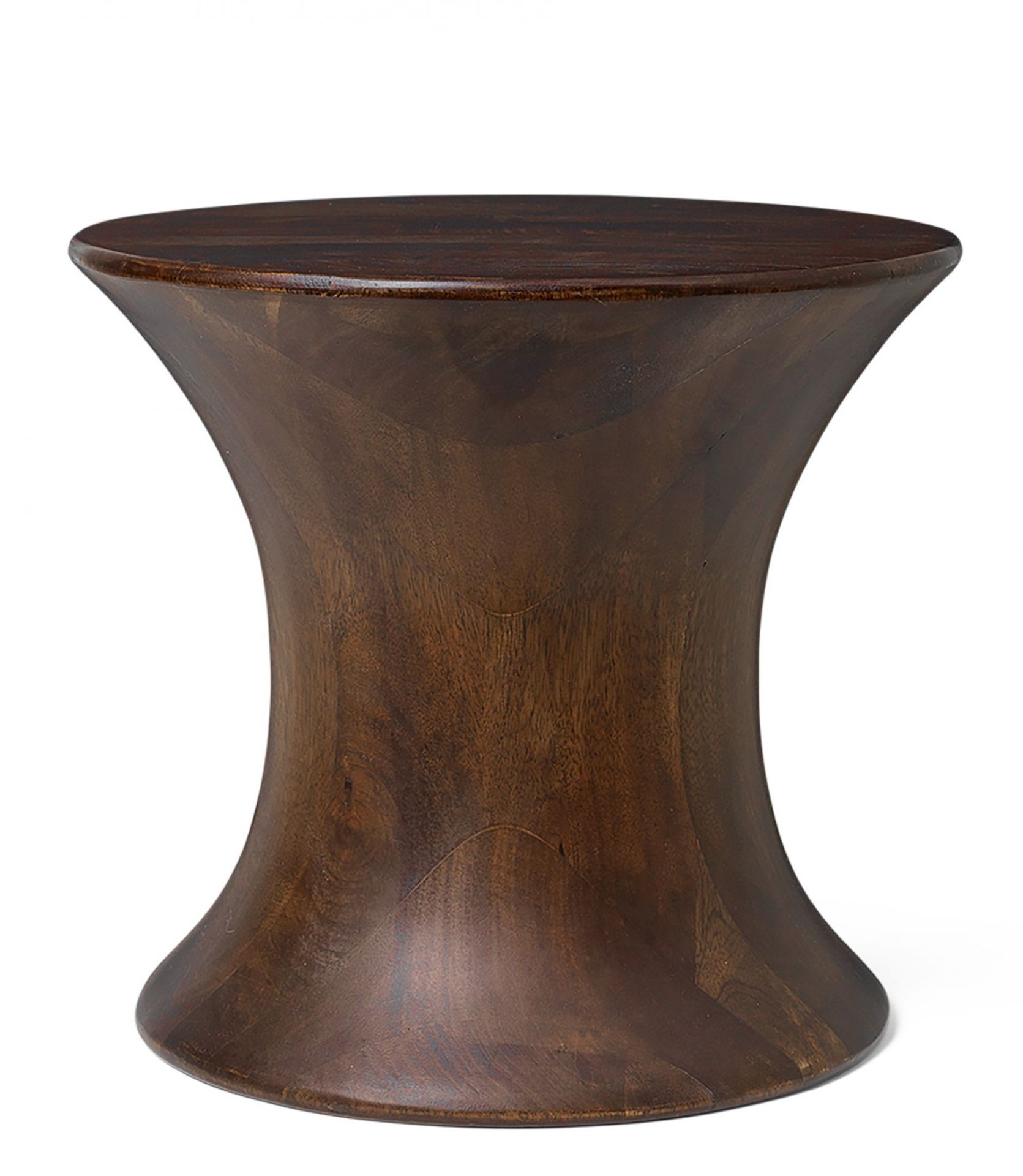 Brauner Spin Stool Hocker von Ferm Living aus massivem, dunklem Akazienholz. Moderner Sitzhocker.