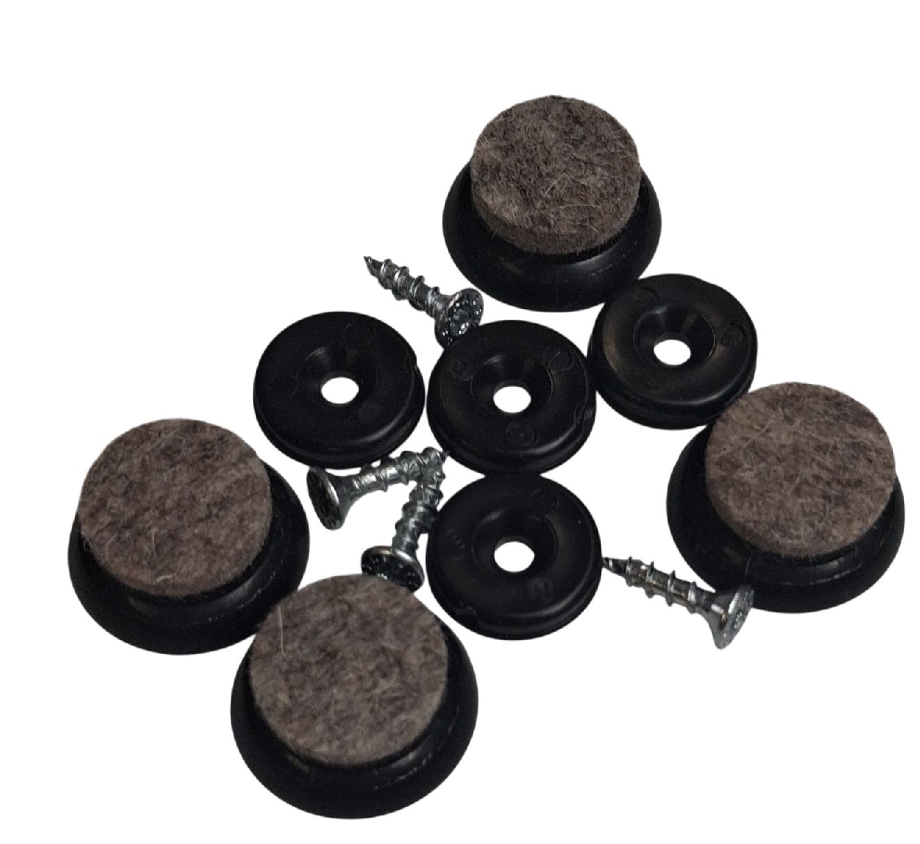 Patins en feutre noir pour chaise Wishbone CH24, lot de 4, par Carl Hansen & Søn