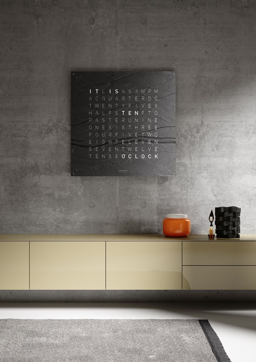 Earth 90 Creator's Edition Horloge murale / Objet temporel Allemande QLOCKTWO