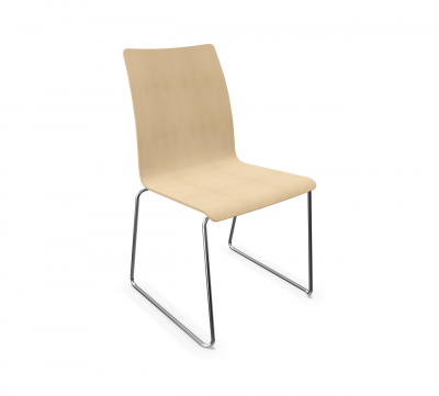 Beiger Fox Kufenstuhl von Brunner mit Chromgestell, stapelbar und modern für Büro und Konferenz.
