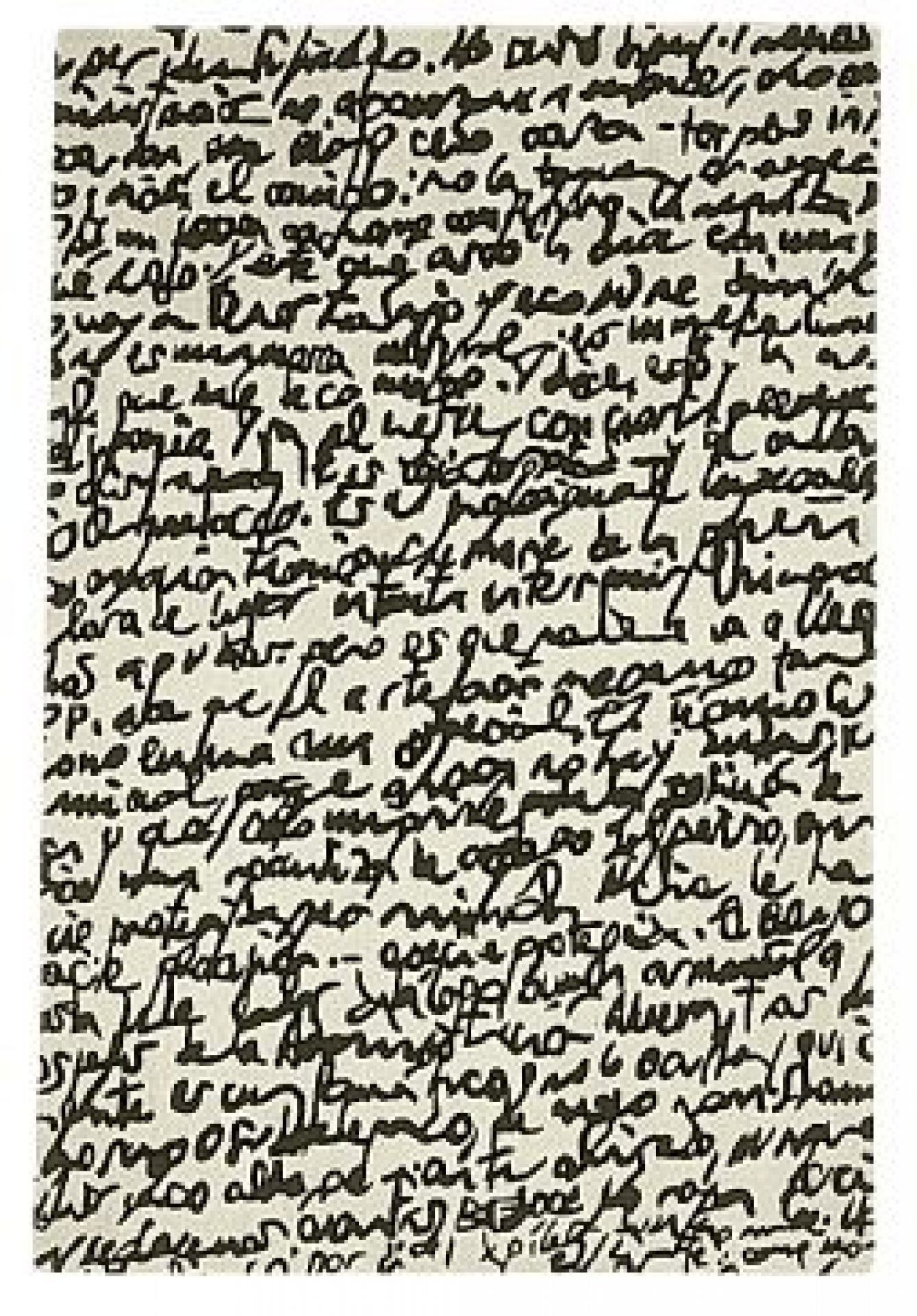 Tapis Noir sur blanc Manuscrit Nanimarquina