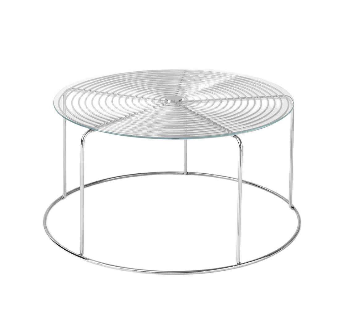 Table basse Wire avec plateau en verre AndTradition