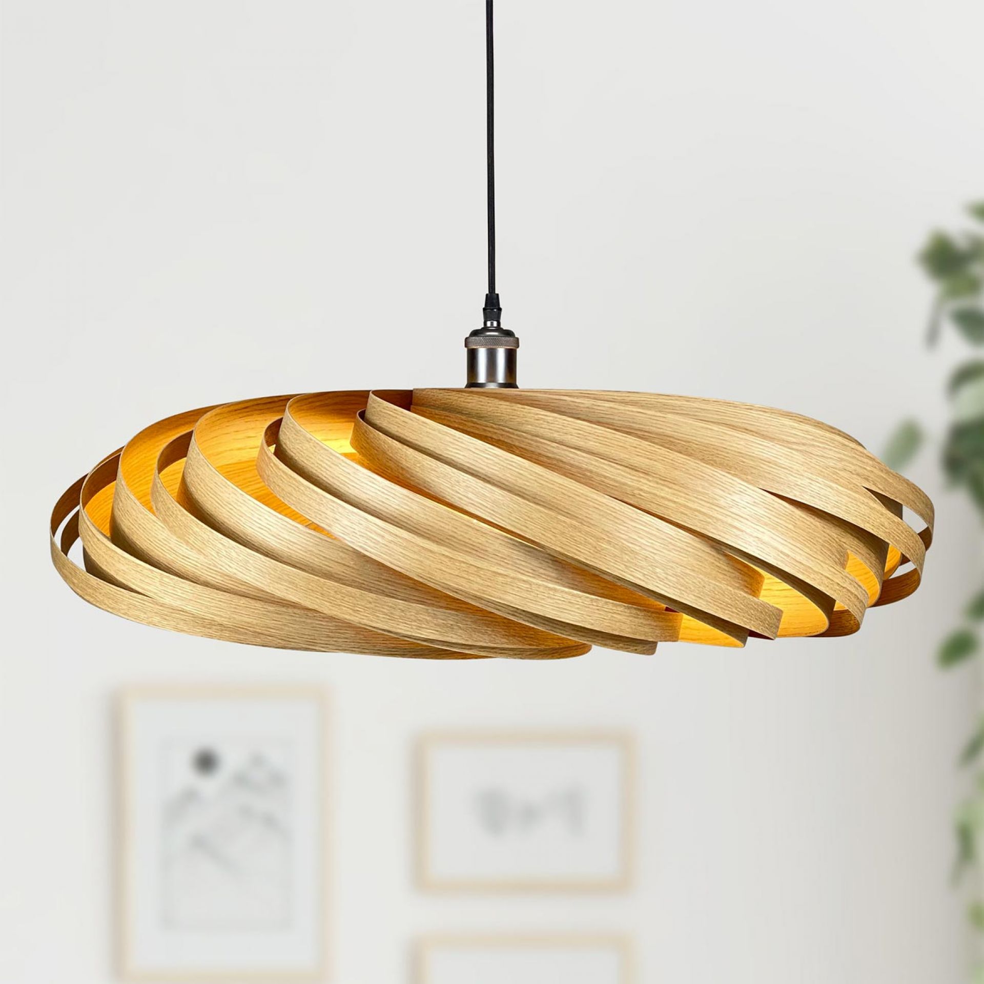 Veneria Lampe à suspendre Ø70 cm Chêne Gofurnit