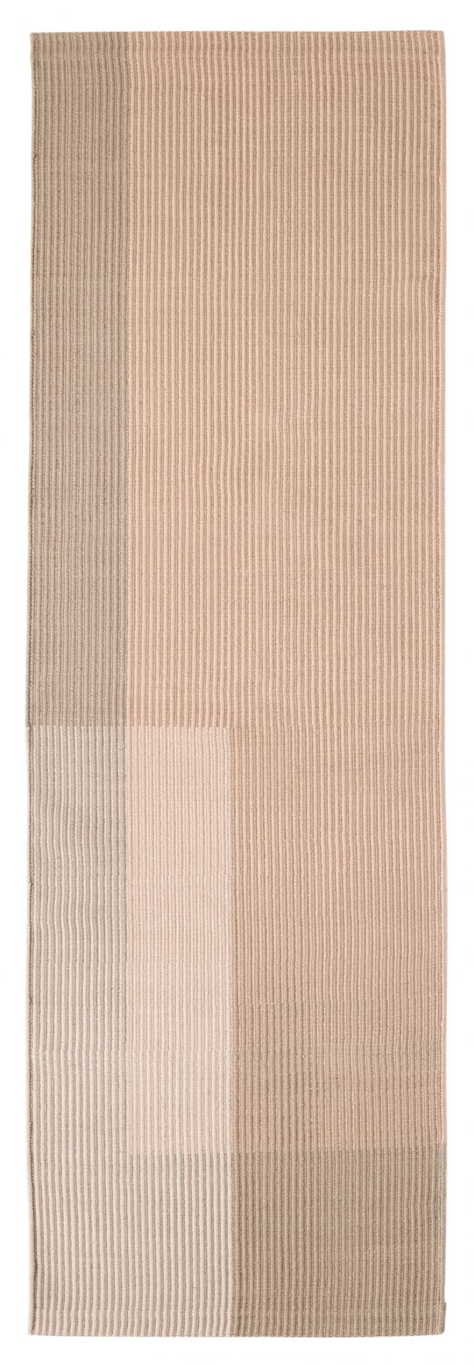 Beige Haze Runner Teppich von Nanimarquina mit vertikalen Streifen und Farbverlauf.