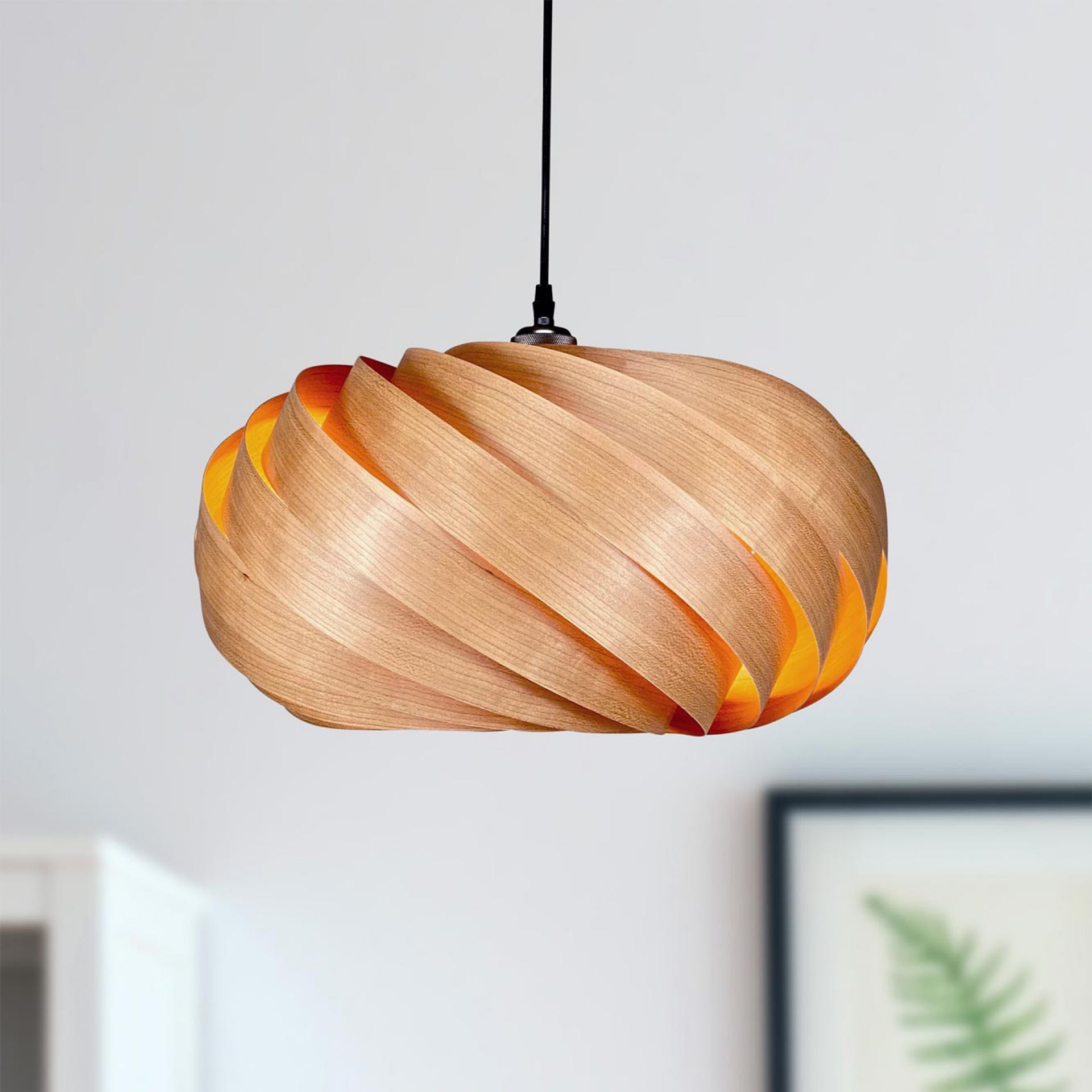 Quiescenta Lampe à suspendre Ø45 cm Cerisier Gofurnit