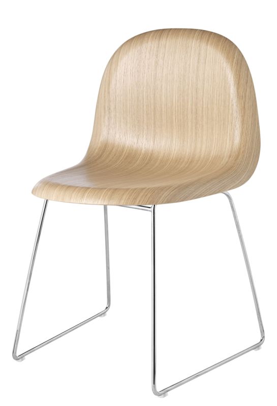 3D chaise de salle à manger en bois - Sledge Base Gubi