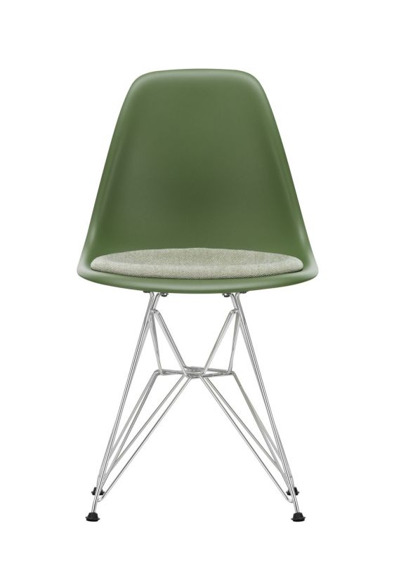 Eames Fiberglass Chair DSR chaise avec coussin d'assise Vitra