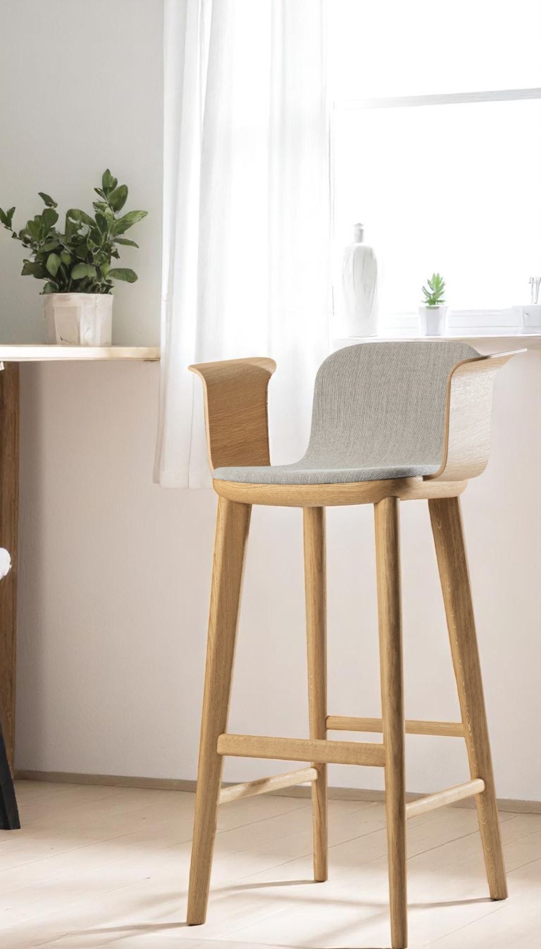 Aeon Comfort Barstool Tabouret de bar avec accoudoirs Entièrement rembourré Zeitraum