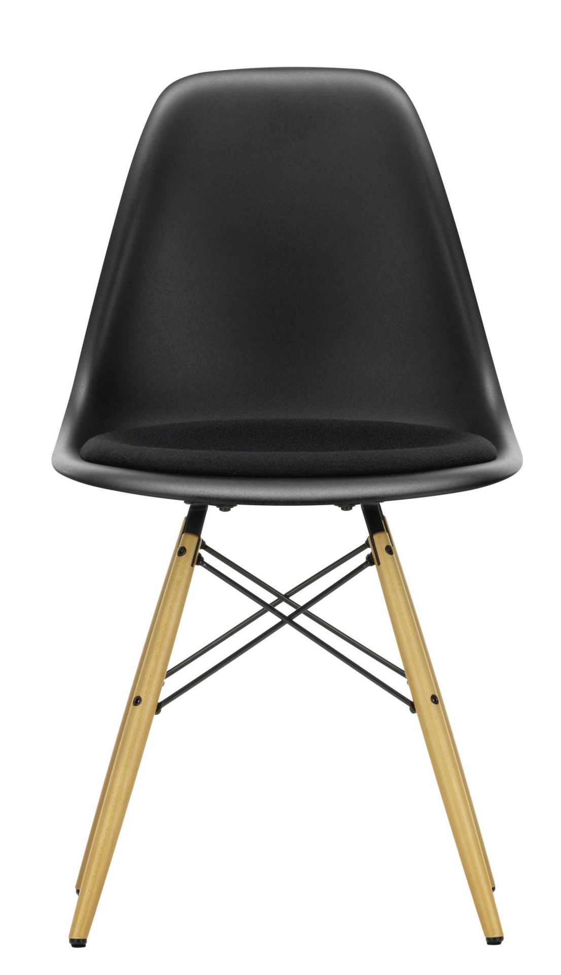 Eames Plastic Side Chair DSW Chaise Vitra Érable jaunâtre-Noir profond