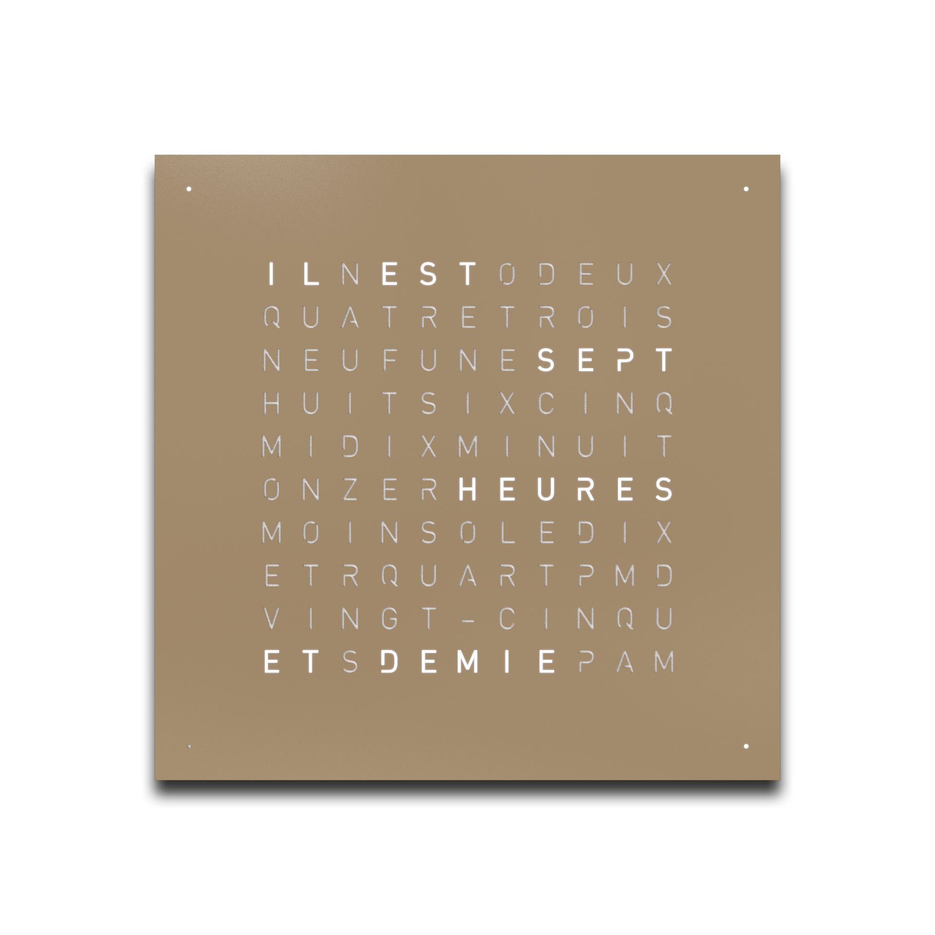 Cache avant pour l'horloge murale Earth 45 Français QLOCKTWO