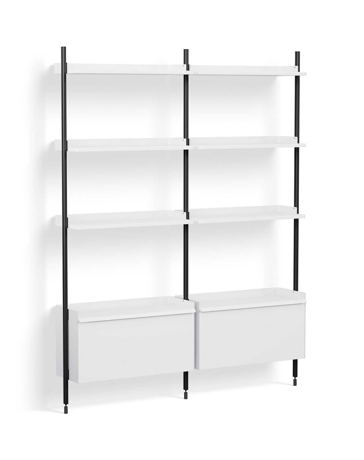 Pier System 132 2 Column Étagère Hay Blanc-Noir