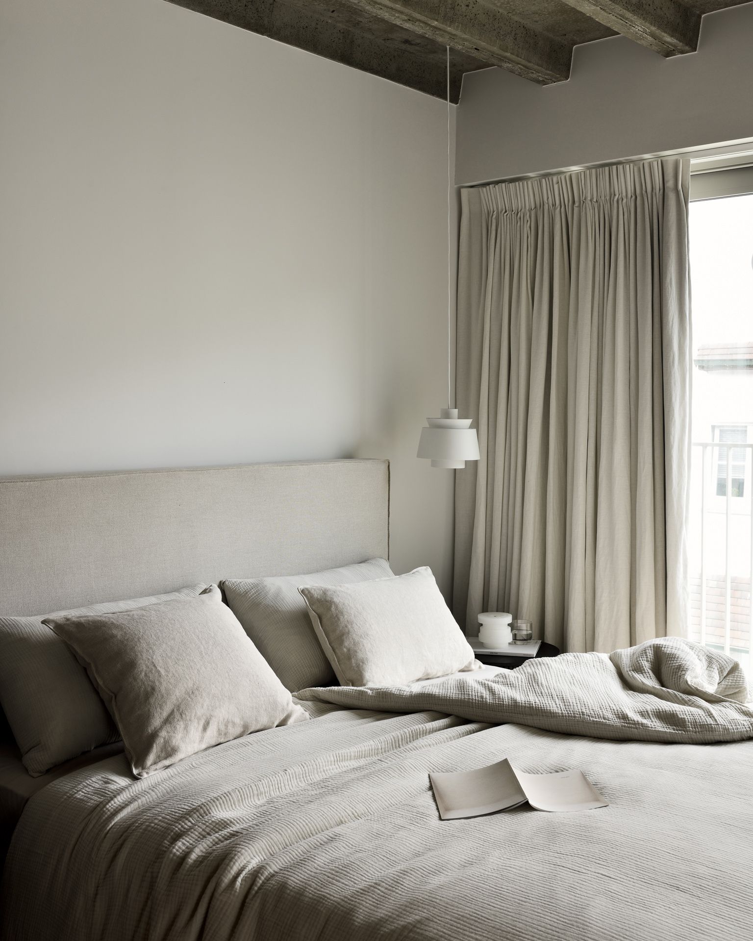 Revive Lit housse amovible L 98 x W 214 cm Ethnicraft Grey Leinen