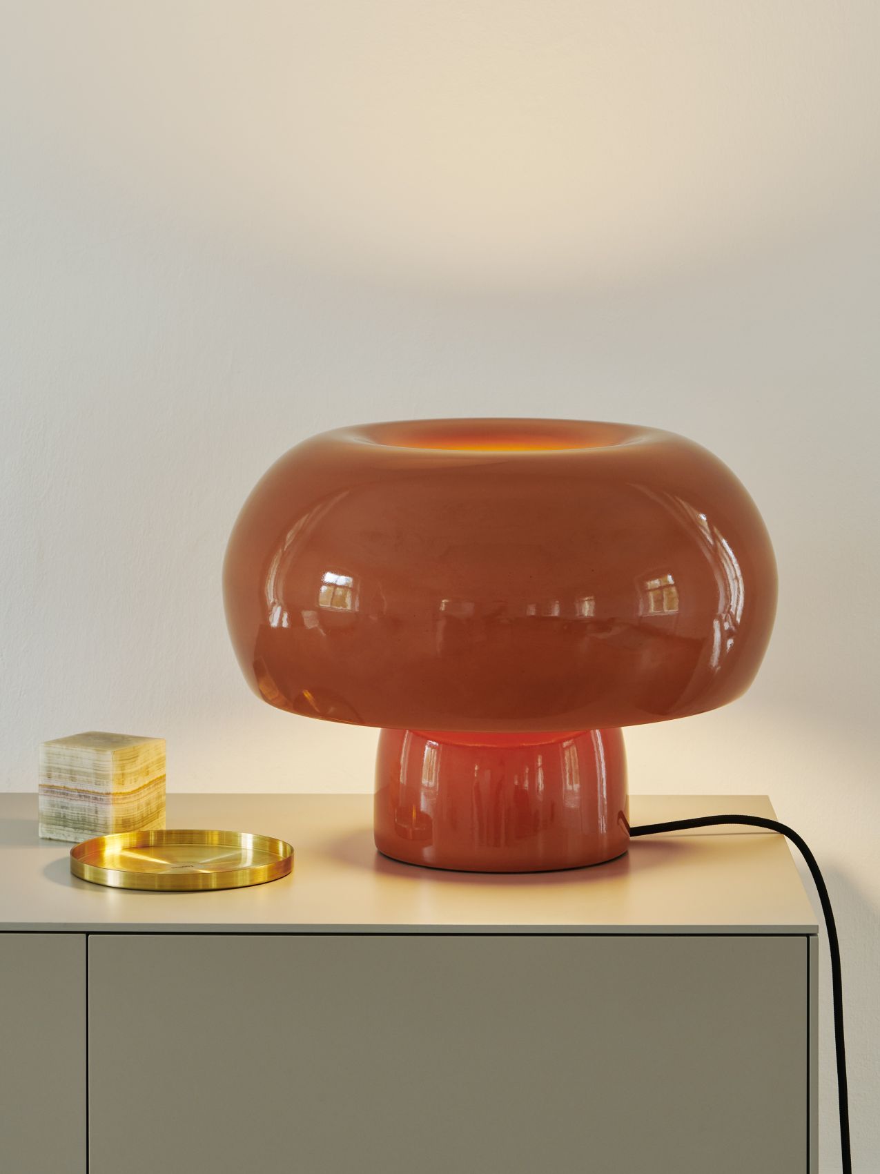 Fonte lampe de table Brun caramel Favius