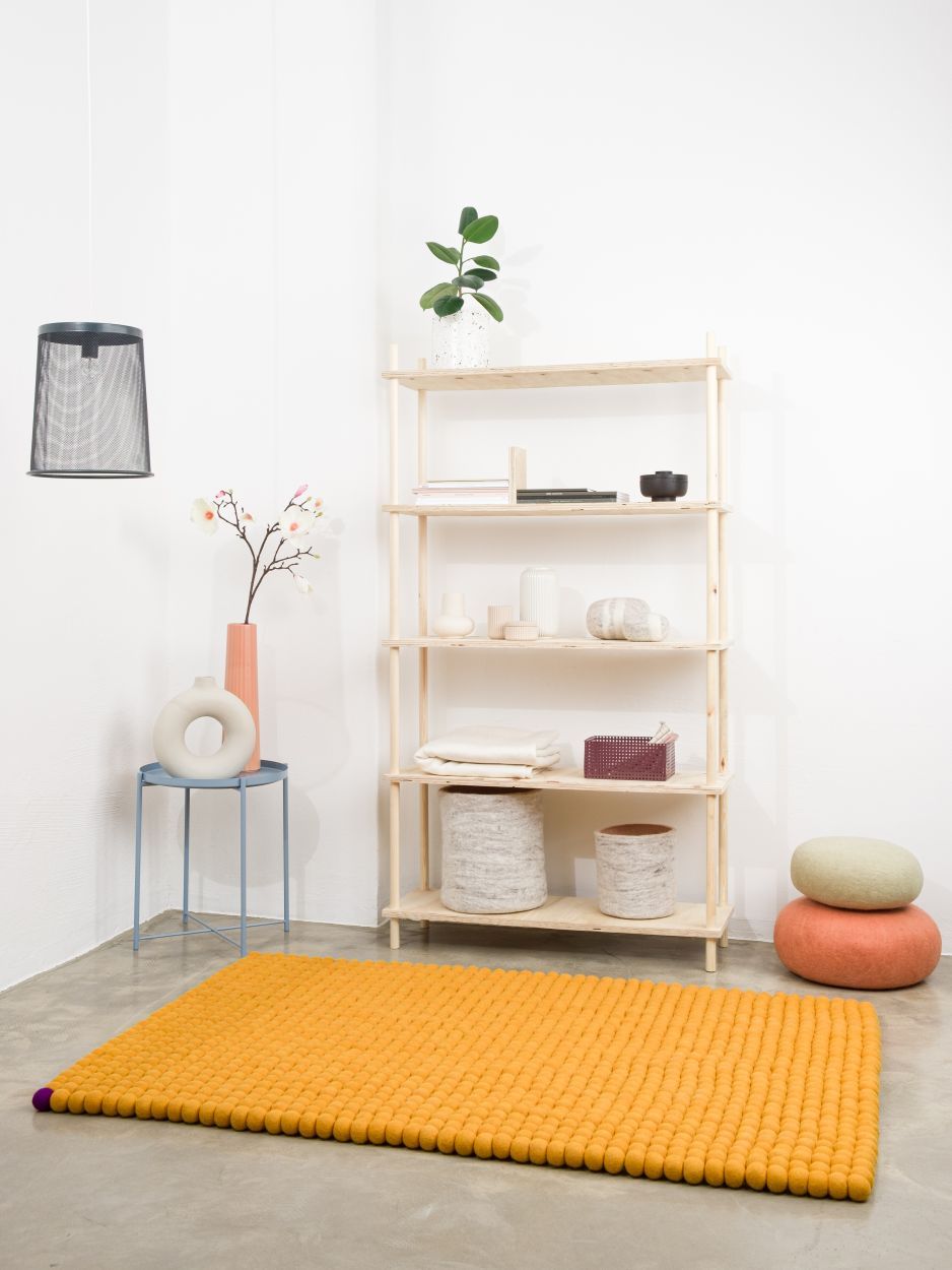 Big One Rectangulaire Tapis en feutre 200 x 300 cm myfelt Jaune ocre