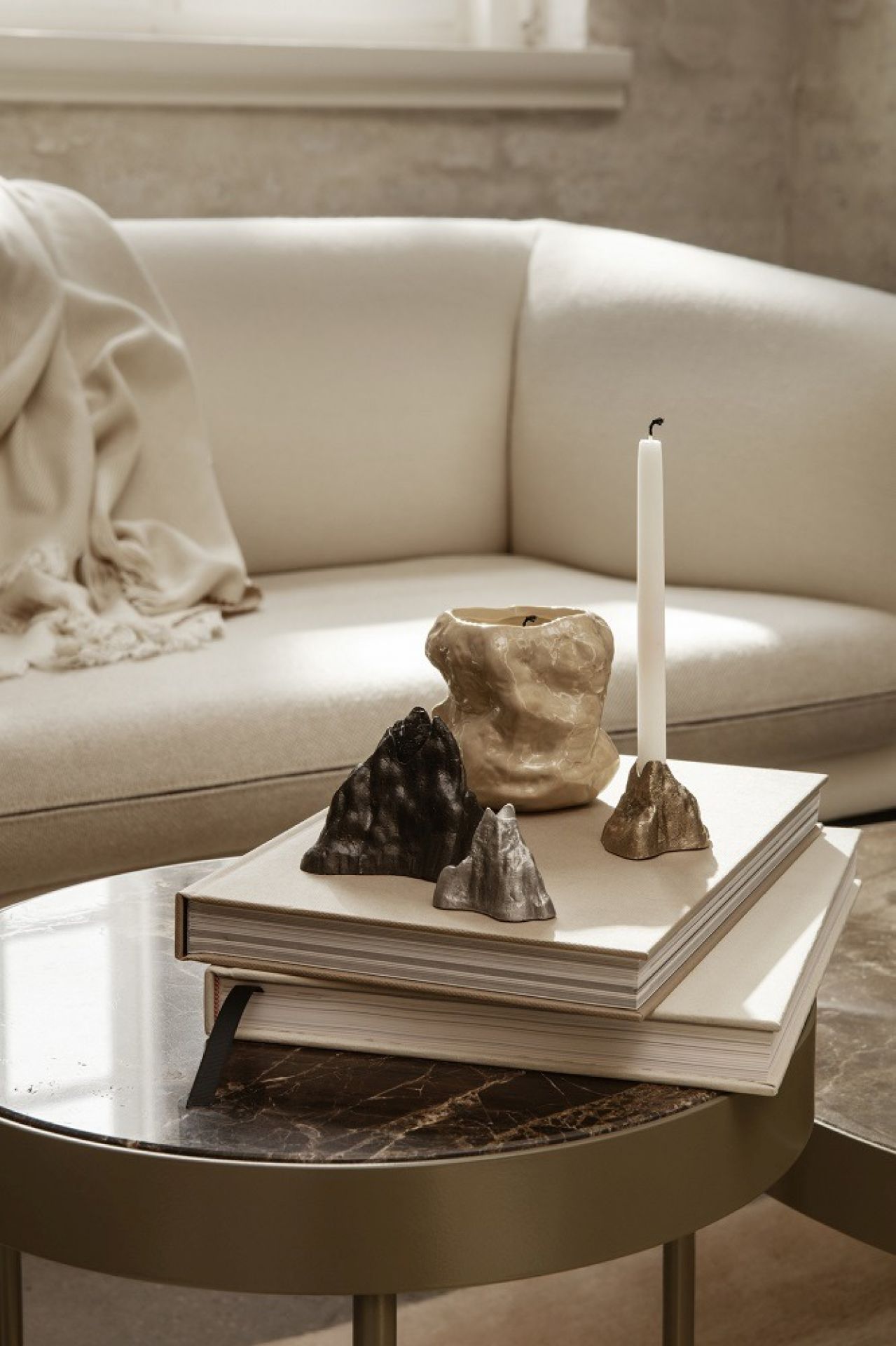 Marble Table Beistelltisch Ferm Living Noir 40