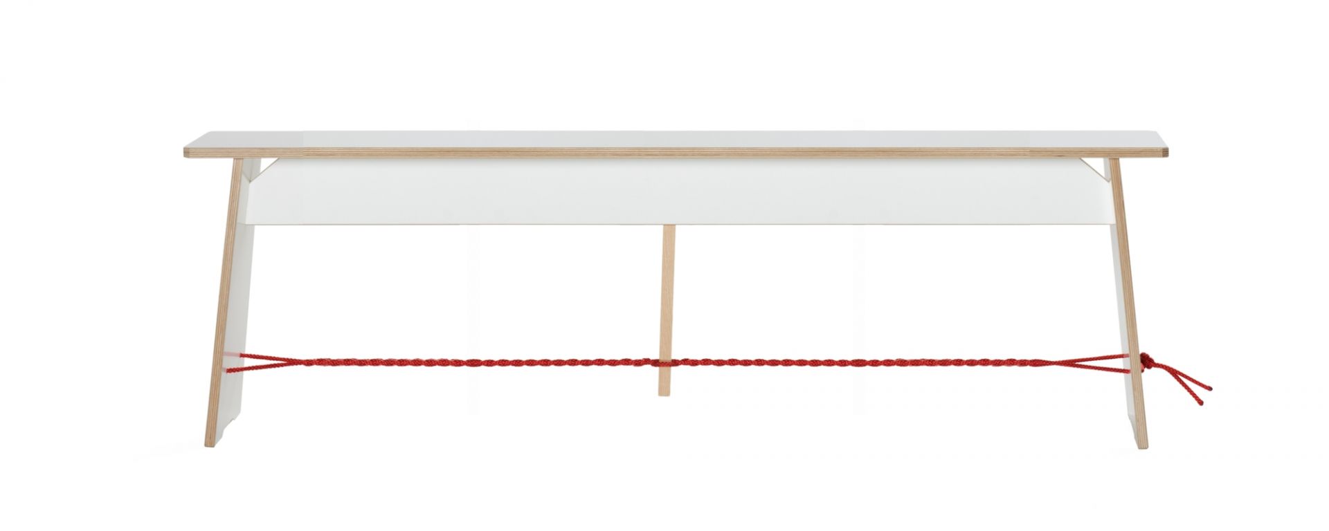 Langer Max banc 140 cm noir corde rouge Nils Holger Moormann