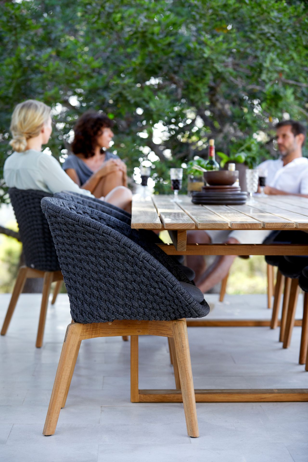 Peacock Outdoor Sessel Rope Cane-Line dunkelgrau