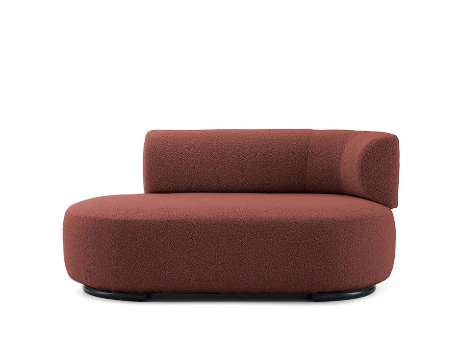 K-Wait Dormeuse Accoudoir gauche Bouclé rouge brique Kartell