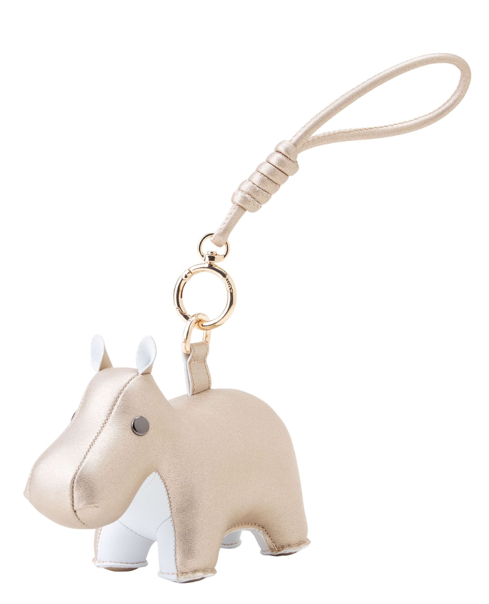 Porte-clés Hippopotame Or/Blanc Züny