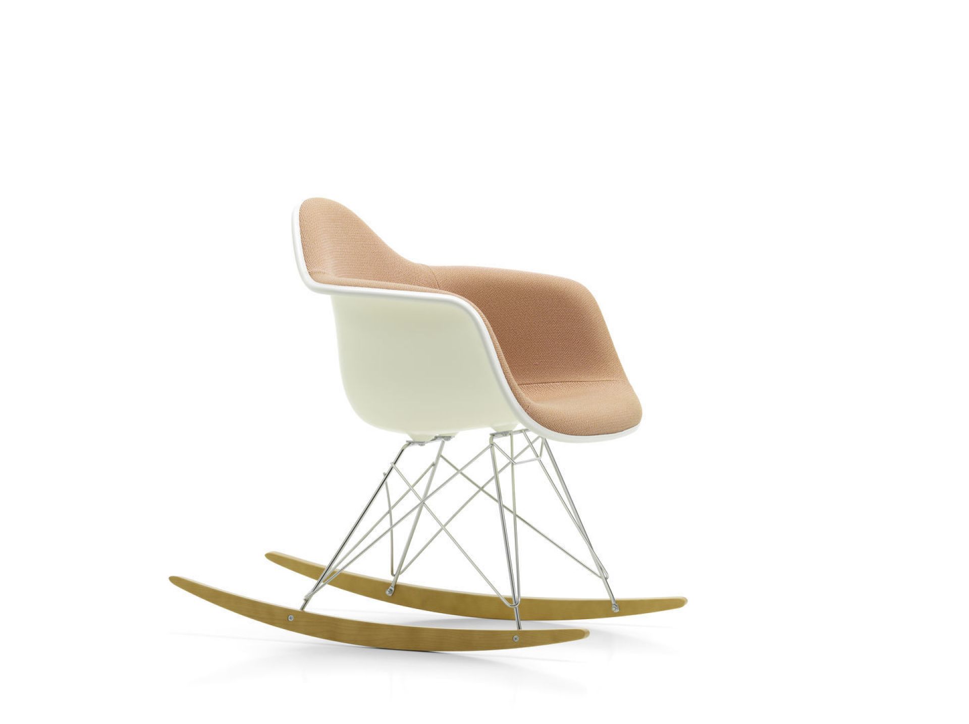 Eames Plastic Arm Chaise Chaise à bascule RAR entièrement tapissé Vitra