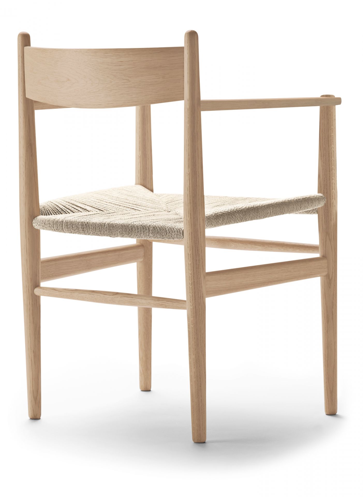 CH37 Chaise avec accoudoirs Carl Hansen &amp; Søn Hêtre savonné Nature tresse
