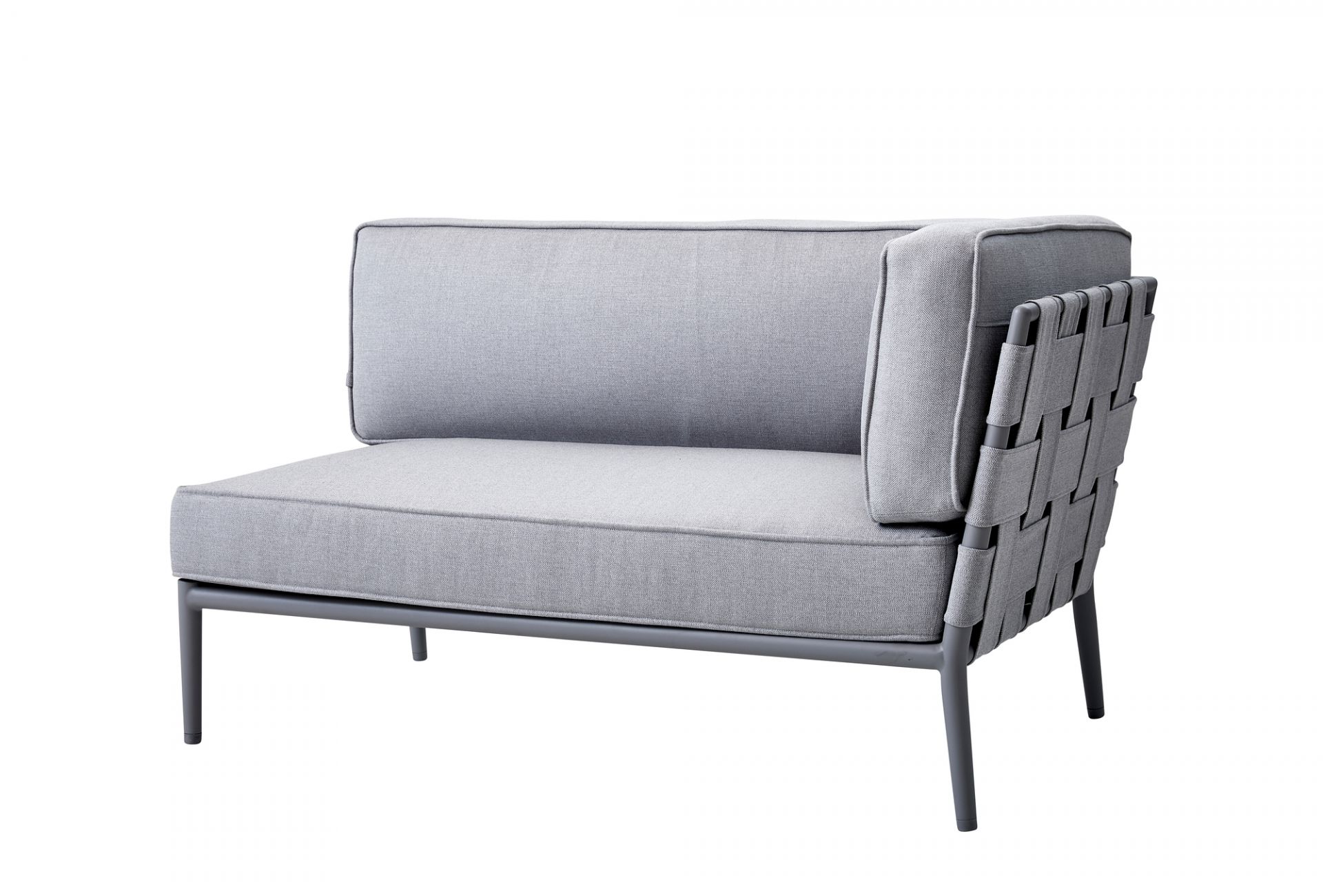 Conic AirTouch Outdoor 2 places canapé modulaire gauche gris clair Cane-Line