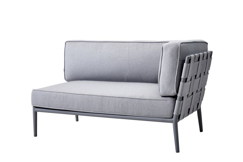 Conic AirTouch Outdoor 2 places canapé modulaire gauche gris clair Cane-Line
