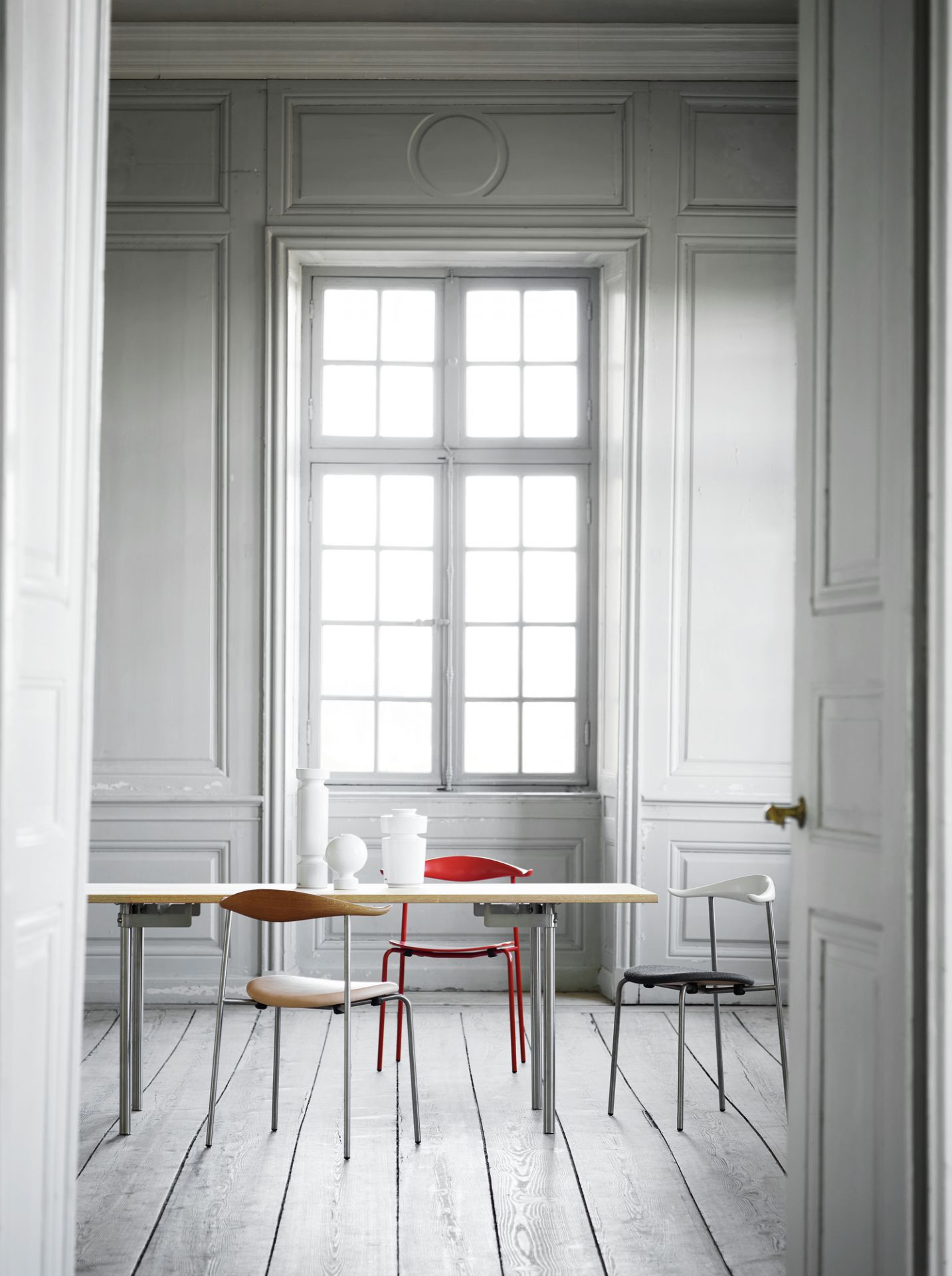 CH88T Chaise piètement acier inoxydable Carl Hansen & Søn