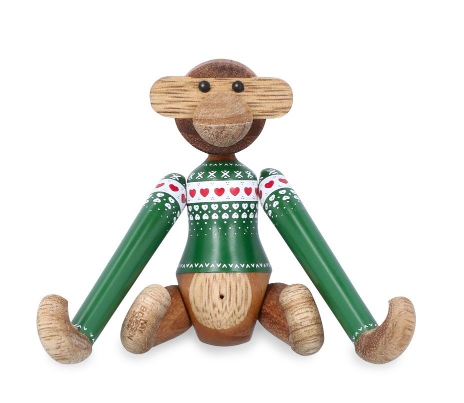 Christmas Jumper Singe 2025 mini figurine en bois vert Kay Bojesen
