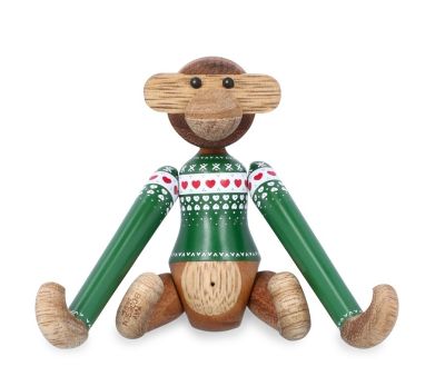 Christmas Jumper Singe 2025 mini figurine en bois vert Kay Bojesen