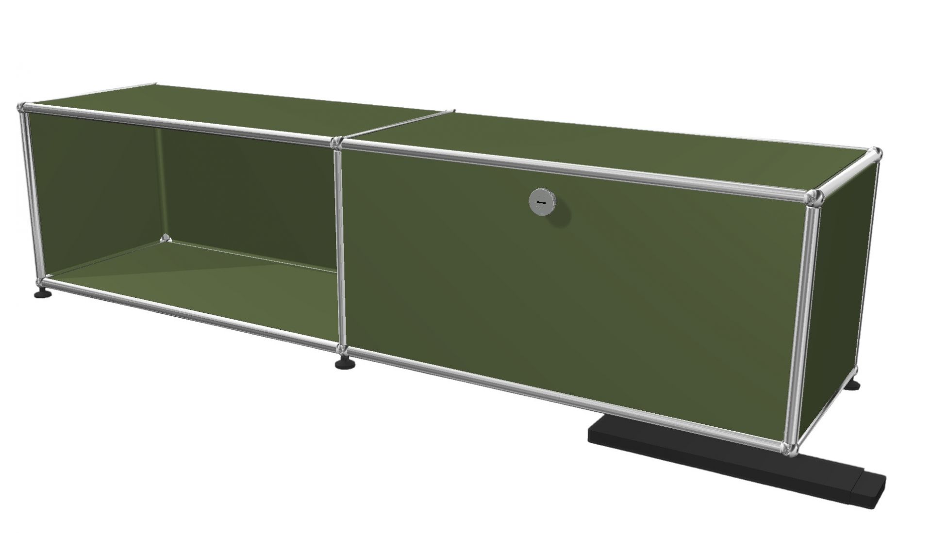 E Sideboard TV/Hi-Fi-meubles avec lumière dimmable USM Haller Vert olive