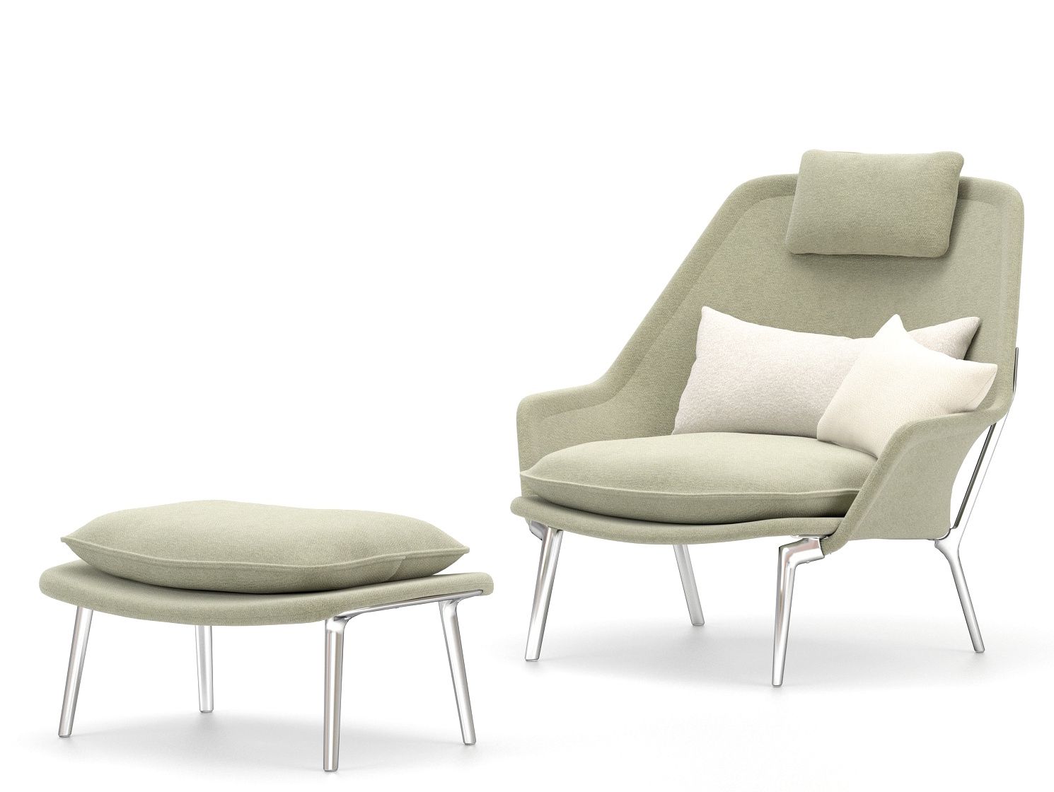 Slow Chair & Ottoman Fauteuil en tissu Vitra 