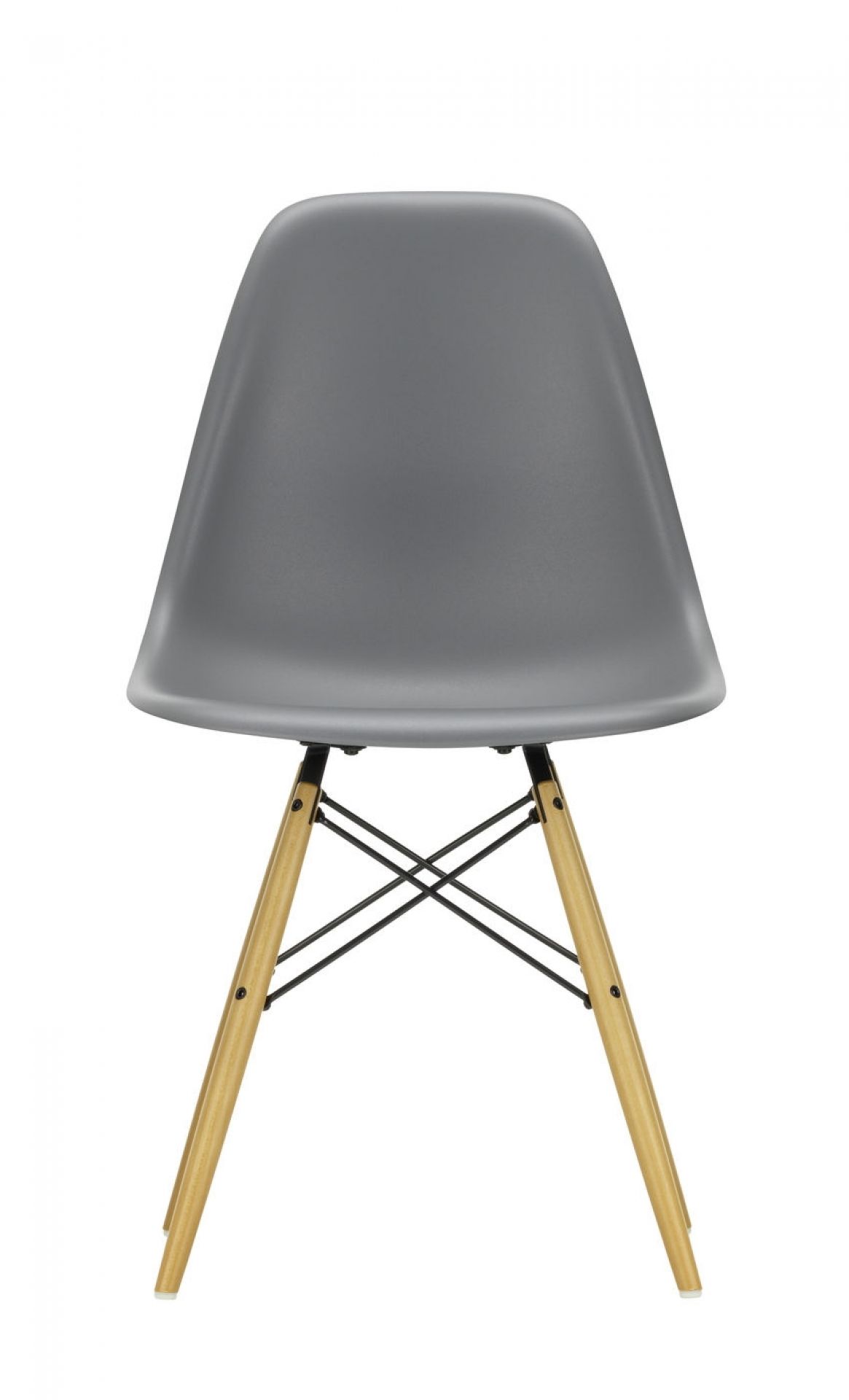 Eames Plastic Side Chair DSW Chaise Vitra Érable jaunâtre-Granite-gris