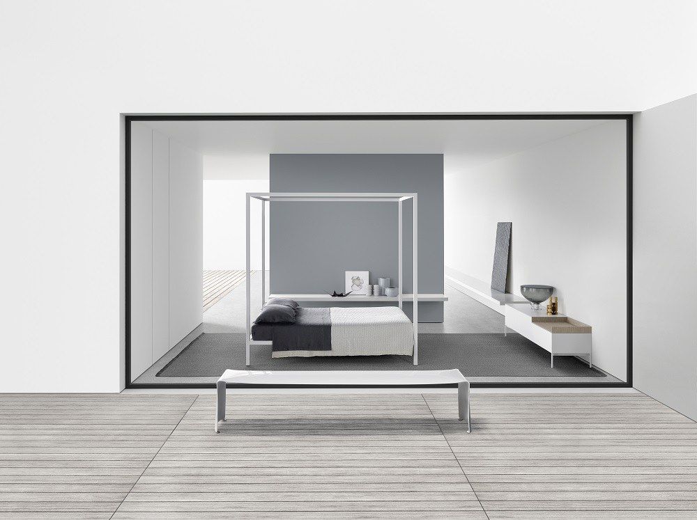 Aluminium Bed Lit à baldaquin MDF Italia