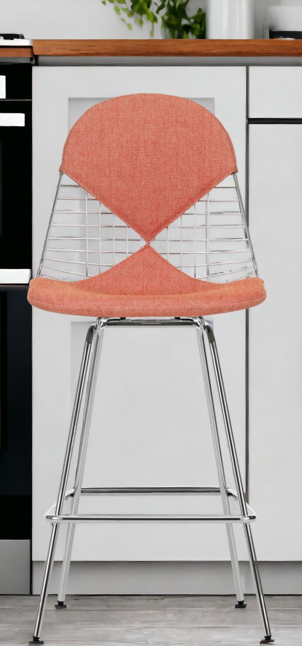 Eames Wire Bar Stool Tabouret de bar moyen avec assise et dossier rembourrés Vitra  