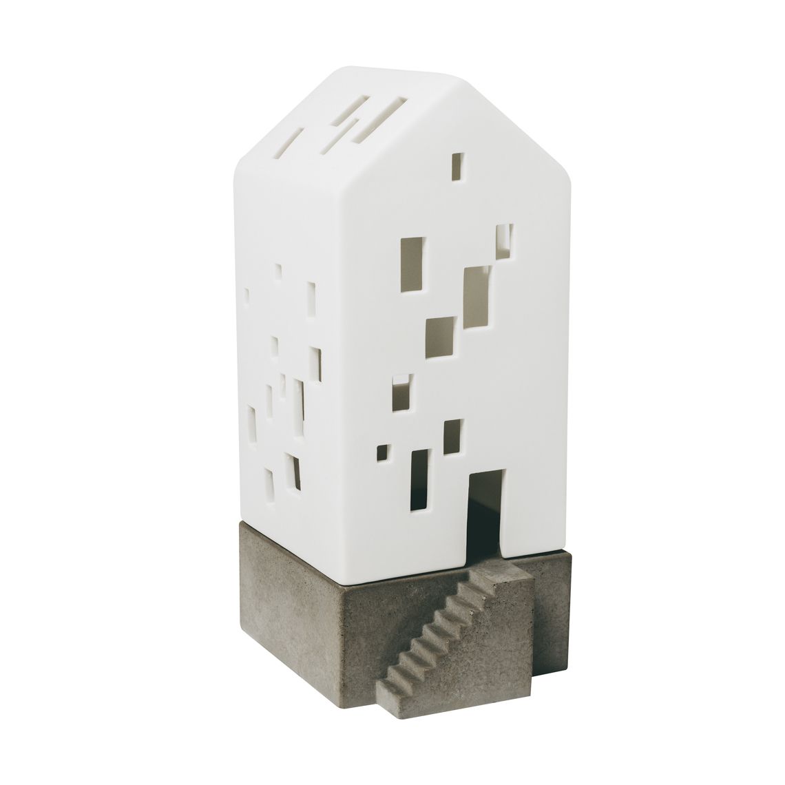 Petit immeuble d'appartements Maison lumineuse avec socle en béton Roues