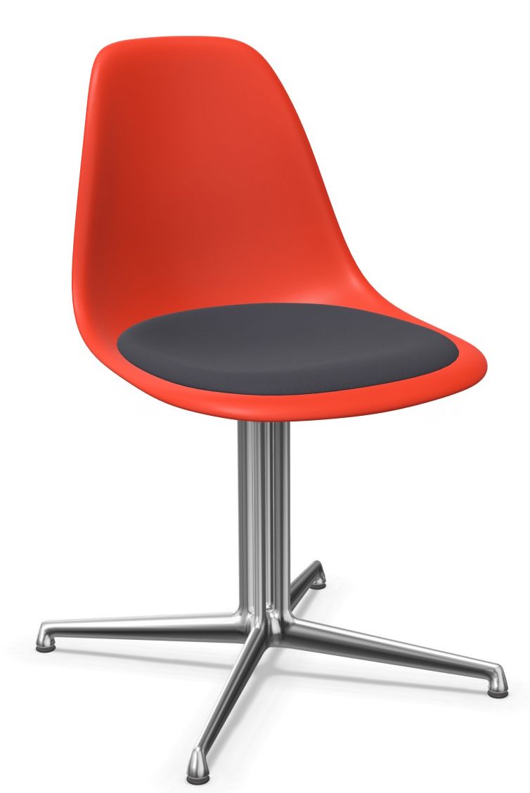 Eames Plasic Side Chair DSL RE chaise avec assise rembourrée Vitra 