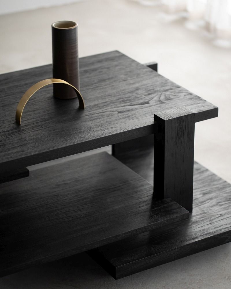 Teak Abstract Coffee table Table basse Noir Ethnicraft