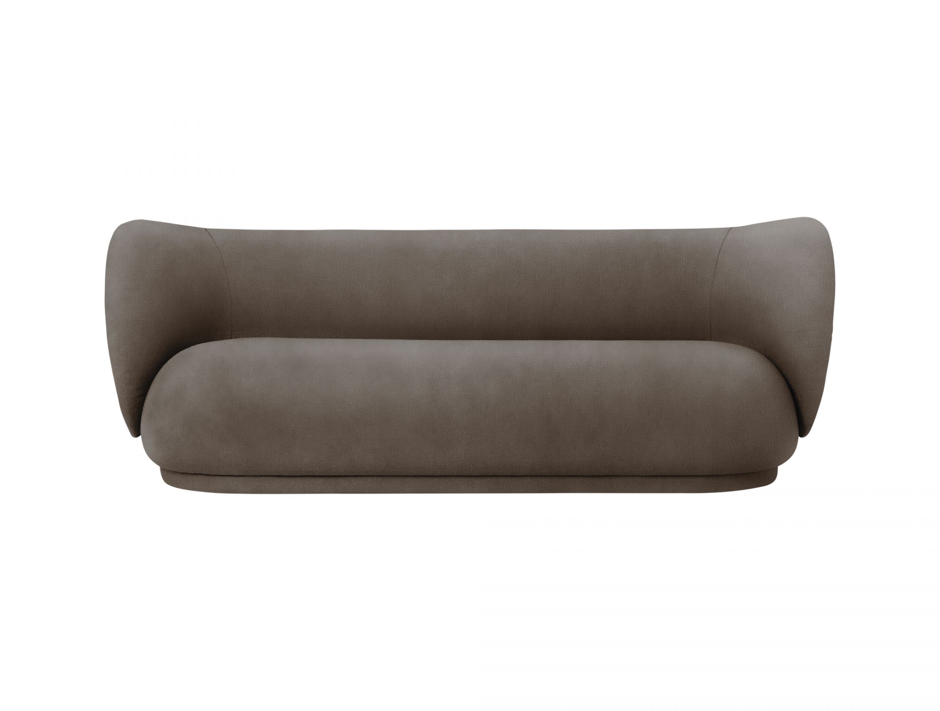 Ansicht von oben: Braunes Rico Sofa von Ferm Living, ein modernes 4-Sitzer Sofa.