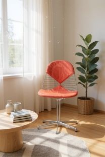 DKL-2 Wire Chair chaise avec assise et dossier rembourrés Vitra 