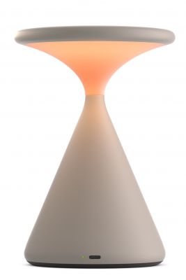Salt Lampe à batterie / lampe de table Gris Sable-blanc