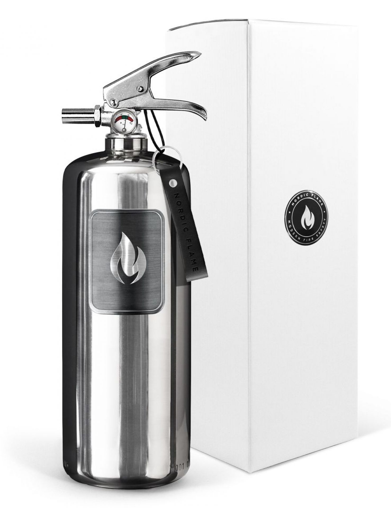 Extincteur Steel Edition 2 kg acier inoxydable poli Nordic Flame OFFRE SPECIALE