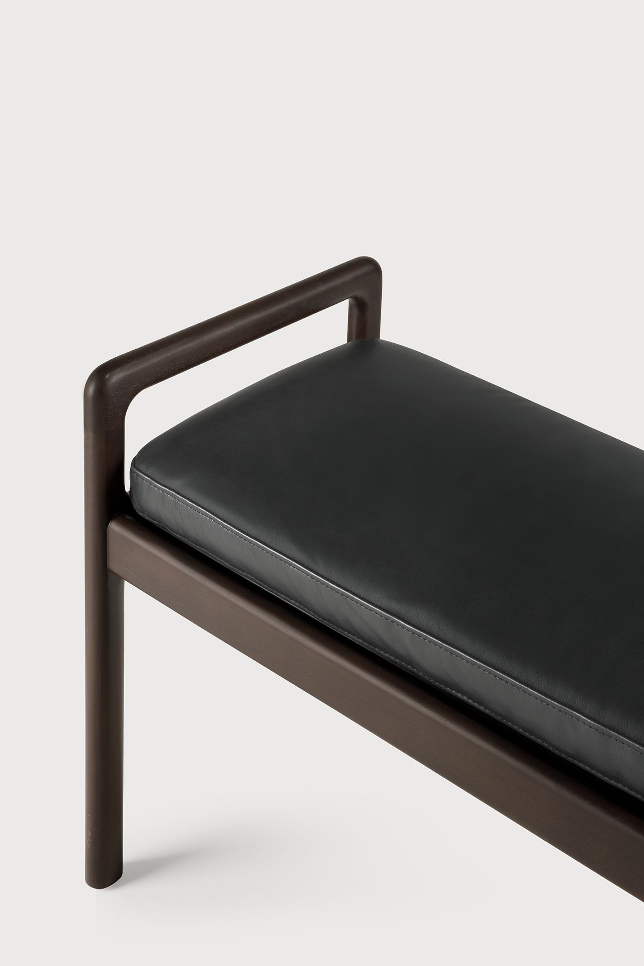 Jack Bench Banc avec assise rembourrée cuir noir Ethnicraft