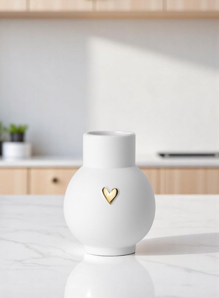 Lovely Mini vase boule coeur or Roues