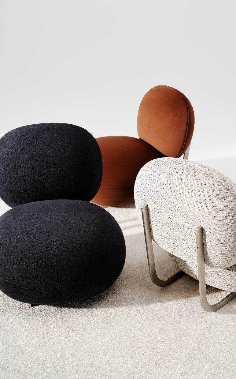 Copper Lounge Chair fauteuil structure en acier inoxydable NORR11