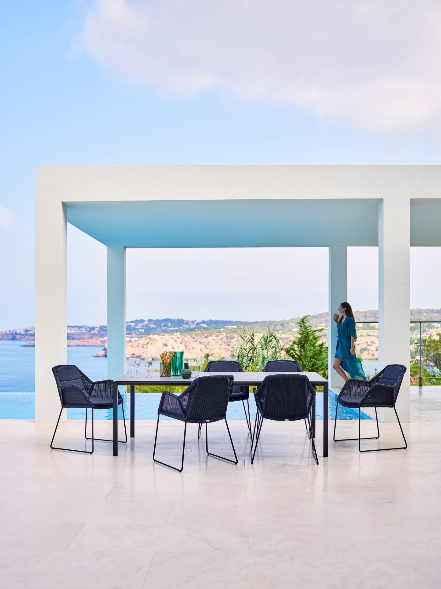 Pure Outdoor Table à manger grande L 280 x P 100 x H 73 cm Cane-Line