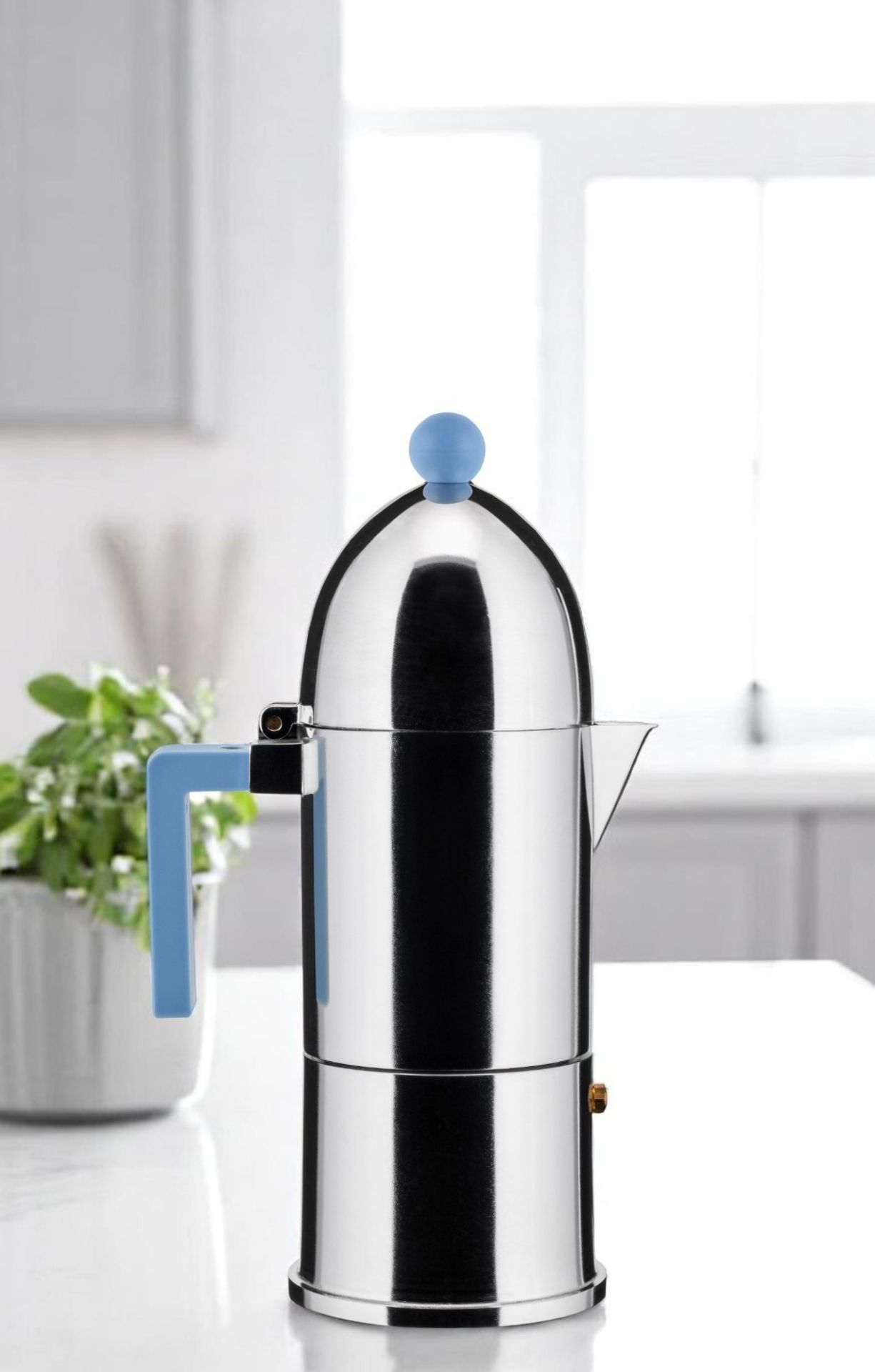 La Cupola 9095/6AZFM Cafetière espresso bleu clair Alessi