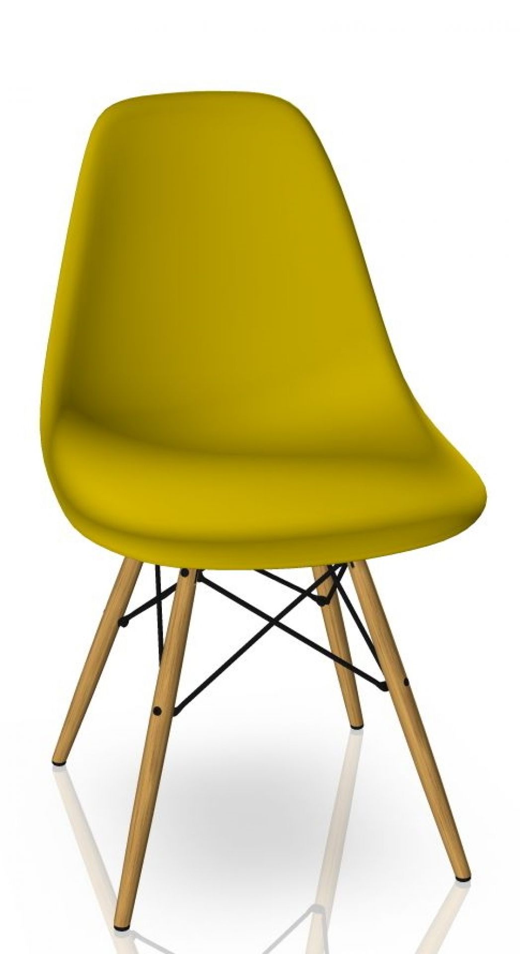 Eames Plastic Side Chair DSW Chaise Vitra Érable jaunâtre - Moutarde